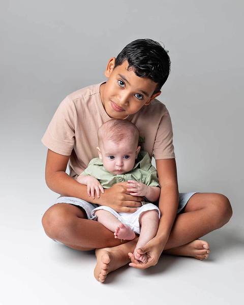 Ensaio de acompanhamento do bebê.'