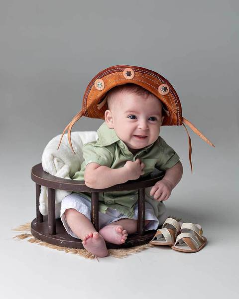 Ensaio de acompanhamento do bebê.'