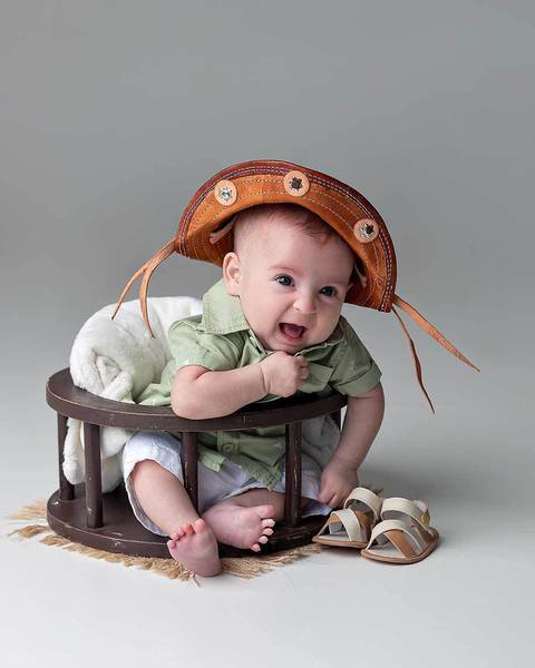 Ensaio de acompanhamento do bebê.'