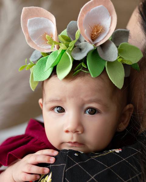 Ensaio de Páscoa de bebê'