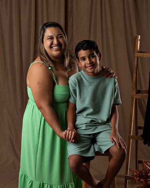 Ensaio de Dia das Mães de mãe e bebê'