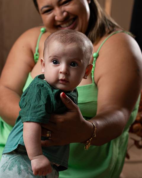 Ensaio de Dia das Mães de mãe e bebê'