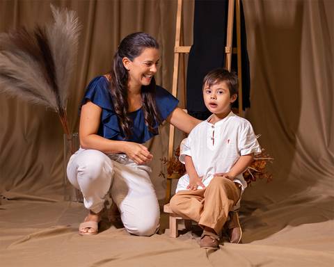 Ensaio de Dia das Mães em estúdio'