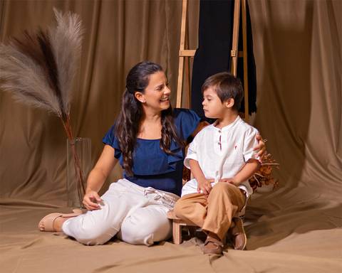 Ensaio de Dia das Mães em estúdio'