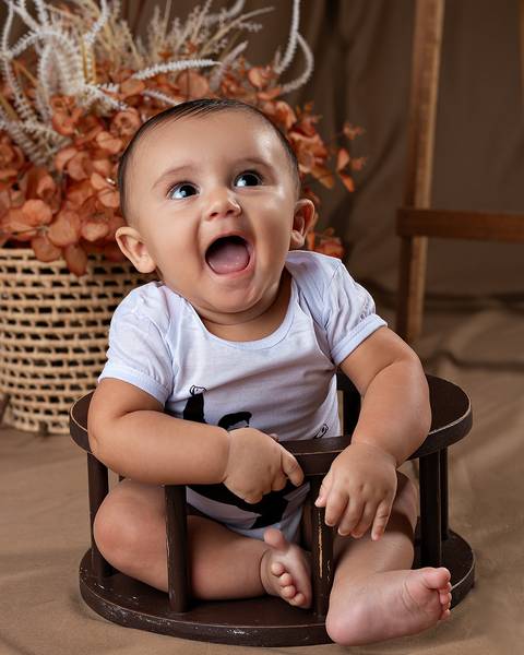 Ensaio de Dia das Mães com mãe e bebê'