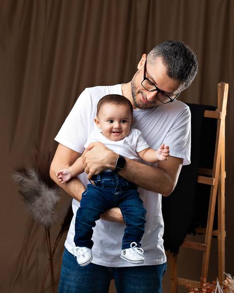 Ensaio de Dia das Mães com mãe e bebê'