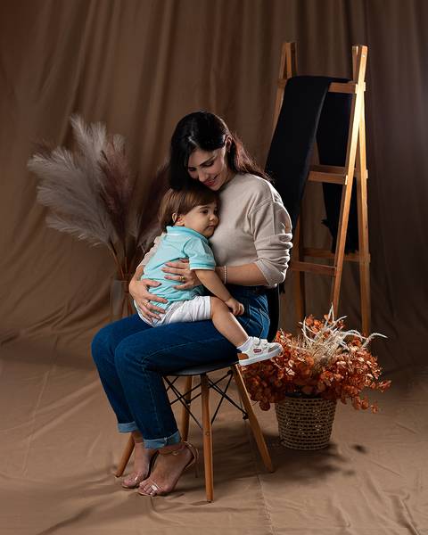 Ensaio de Dia das mães, mãe e filhos.'