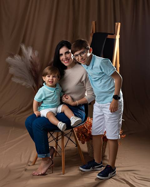 Ensaio de Dia das mães, mãe e filhos.'