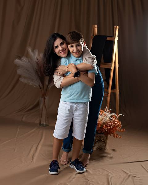 Ensaio de Dia das mães, mãe e filhos.'