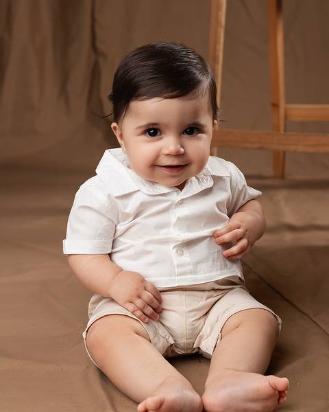 Ensaio de Dia das Mães com bebê de 6 meses.'