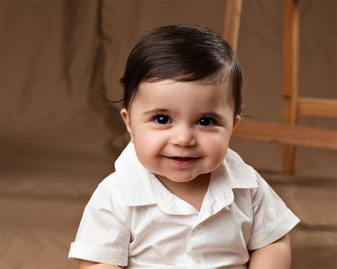 Ensaio de Dia das Mães com bebê de 6 meses.'