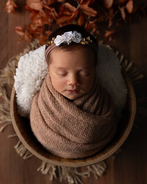 Ensaio Newborn de Maria Liz. Bebê recém-nascida em ensaio em estúdio'