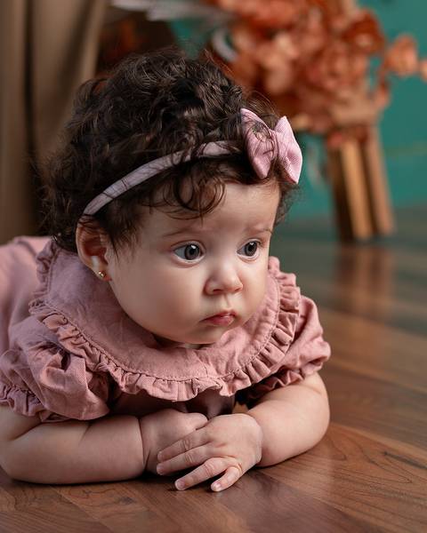 Bebê em ensaio de Acompanhamento Mensal'