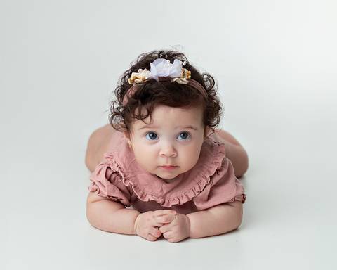 Bebê em ensaio de Acompanhamento Mensal'