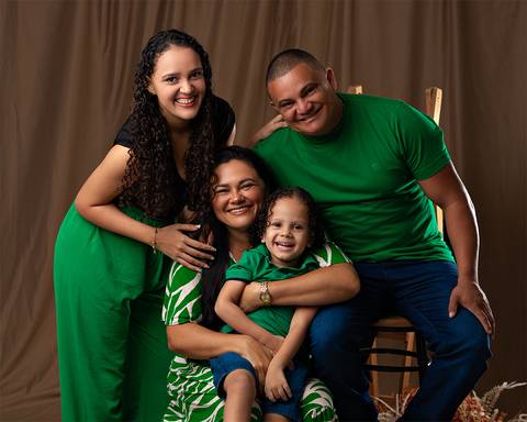 Ensaio de família em estúdio'