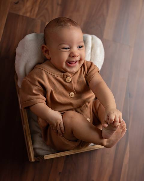 Ensaio de Acompanhamento de bebê com 4 meses'