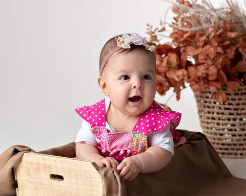 Ensaio de Acompanhamento de bebê, 6 meses'