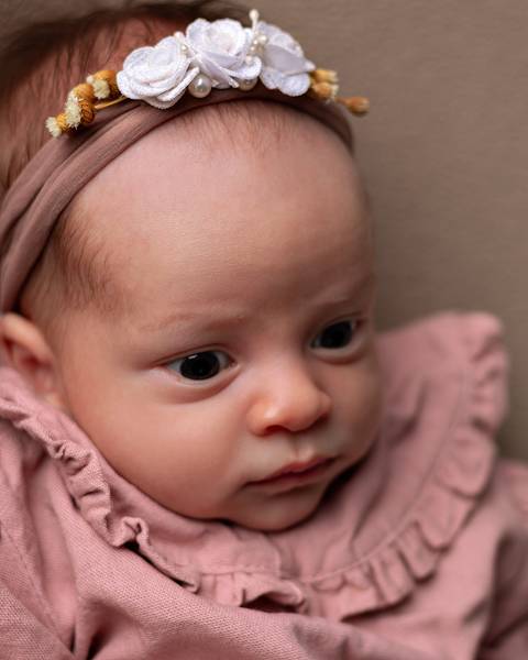 Ensaio de Acompanhamento de Rannah com 1 mês'