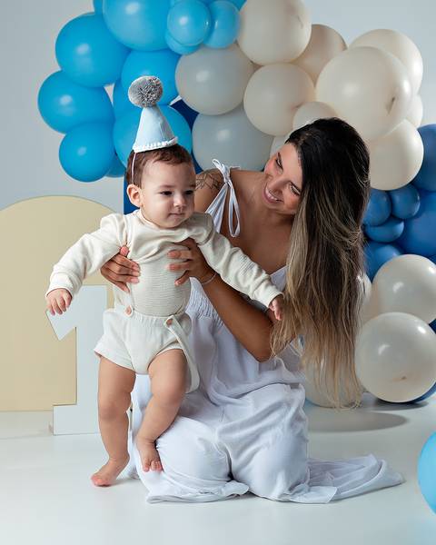 Ensaio de Aniversário de um ano do bebê'