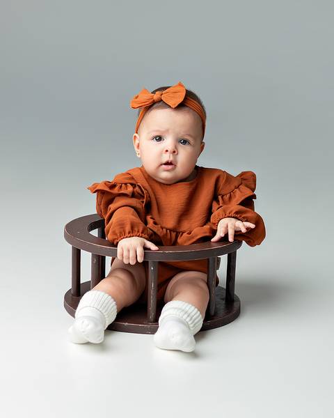 Ensaio de Acompanhamento do bebê em estúdio'