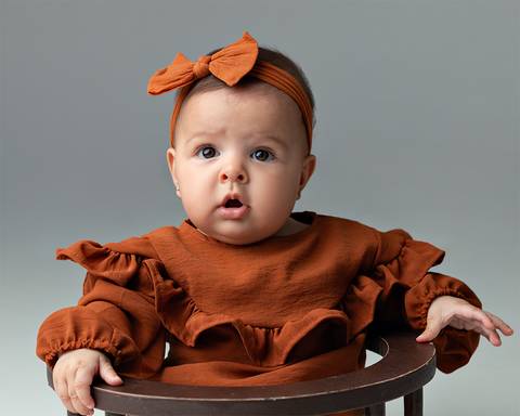 Ensaio de Acompanhamento do bebê em estúdio'