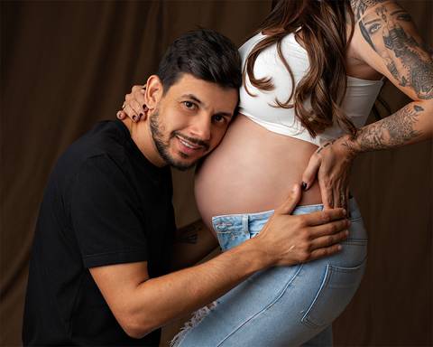 Ensaio de Gestante em estúdio'