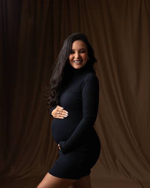 Ensaio de Gestante em estúdio.'