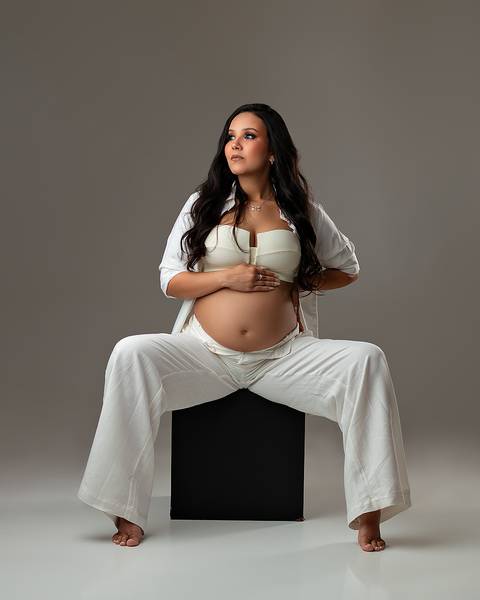 Ensaio de Gestante em estúdio.'