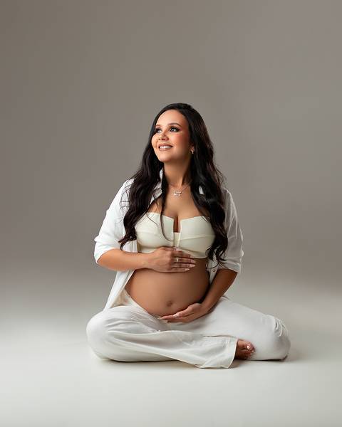 Ensaio de Gestante em estúdio.'