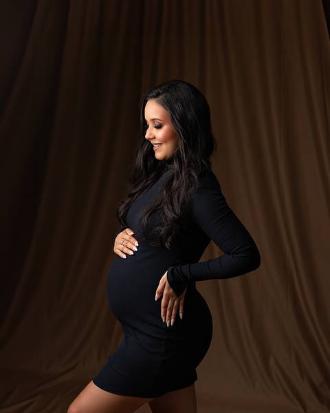 Ensaio de Gestante em estúdio.'