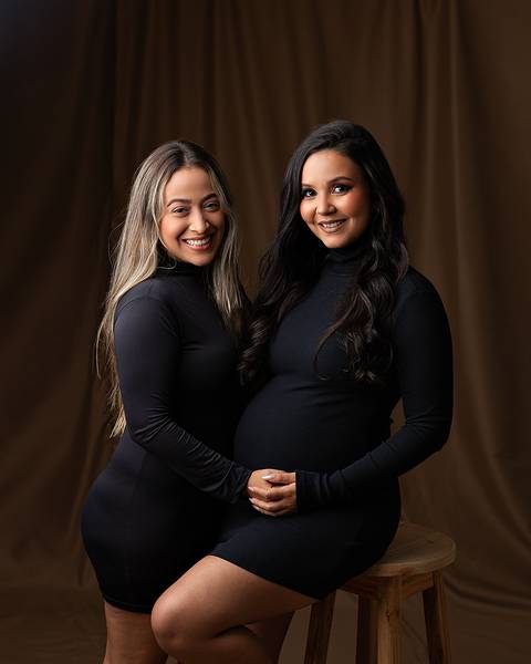 Ensaio de Gestante em estúdio.'