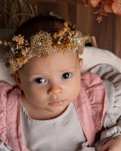 Ensaio de acompanhamento de bebê em estúdio'