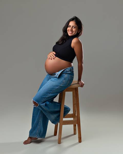 Ensaio de Gestante em estúdio'