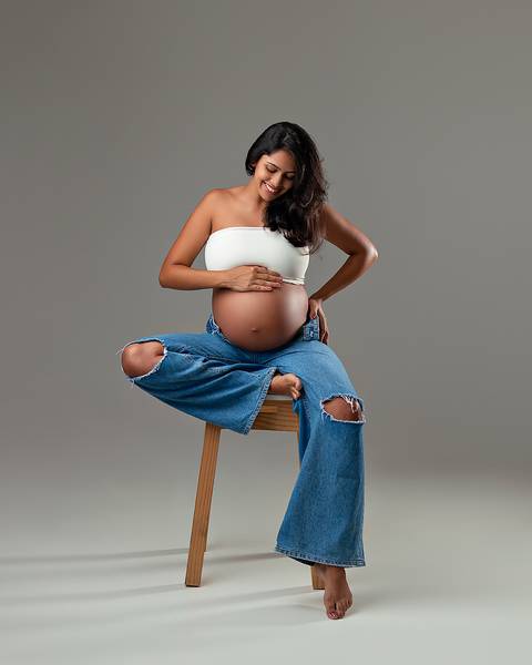 Ensaio de Gestante em estúdio'