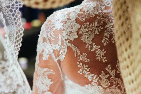 Detalhe vestido de noiva'