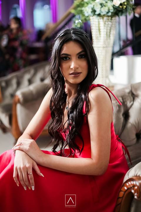 vestido vermelho para debutante'