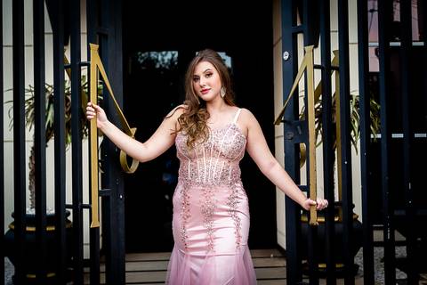 vestido rosa debutante'