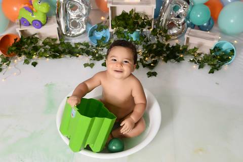 ensaio do banho, splash baby, baby spa, banho apos o smash the cake, estudio fotografico infantil no tatuape'