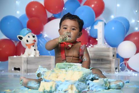 smash the cake ou cake smash patrulha canina tatuape, fotografa especializada em bebe'