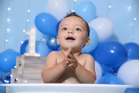 ensaio do banho, splash baby, estudio fotografico infantil tatuape, ensaio de um ano'
