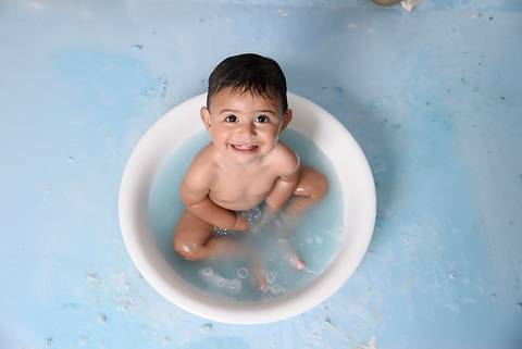 ensaio um ano, splash baby, smash the cake pequeno principe no tatuape, bebe na banheira'