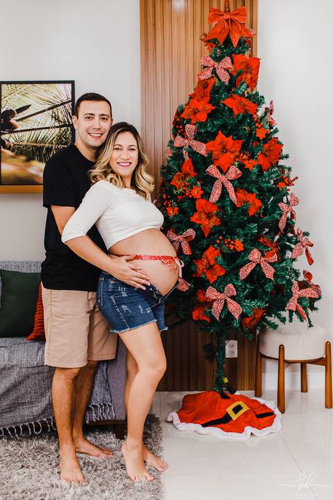 fotos-de-gestante-em-casa-decoração-natal'