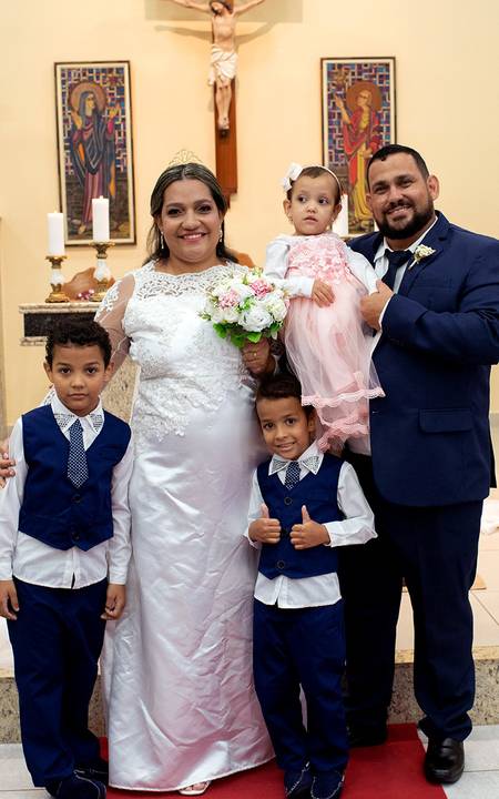 Zemar Fotografia - casamento - noivos com filhos'