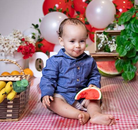 ensaio smash the cake tema piquinique'