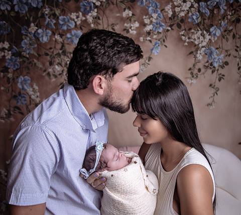 ensaio new born menina, em familia'