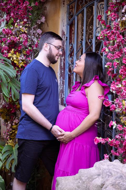 ensaio gestante viela das lavadeira em embu das artes'