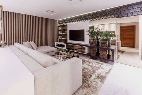 sala ampla sala com cortina painel 3d decoraçaõ 3d acabamento de luxo'