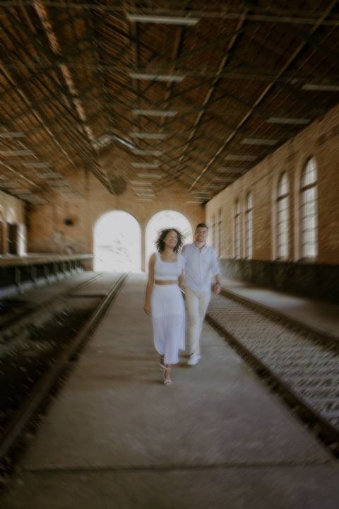fotografia dentro da estação de trem de Paranapiacaba'