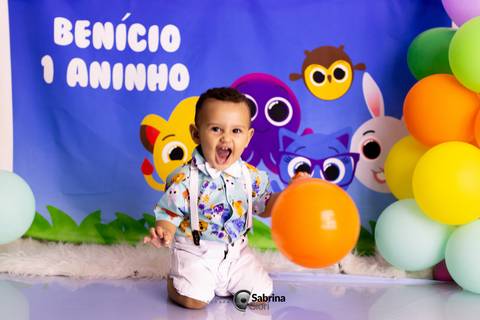 Ensaio fotográfico de 1 ano em studio Smash the cake em BH '