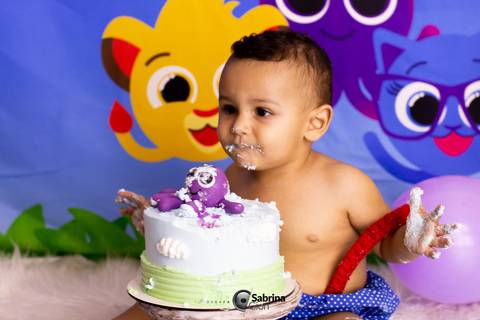 Ensaio fotográfico de 1 ano em studio Smash the cake em BH '